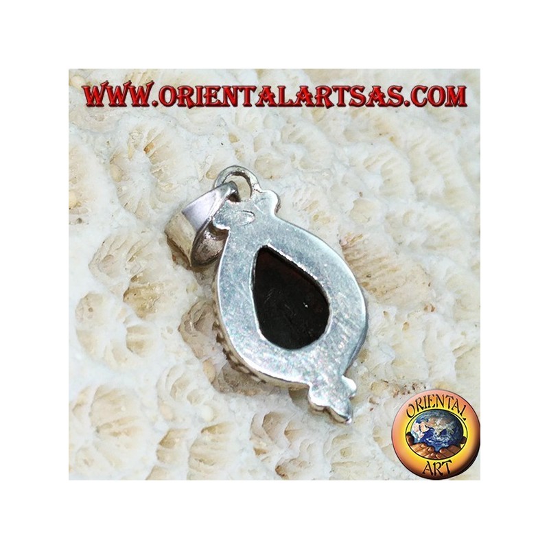 Ciondolo in argento con una black star ( a goccia )
