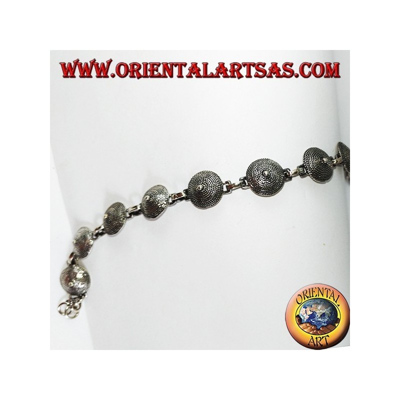 Bracelet en argent, bouclier ethnique