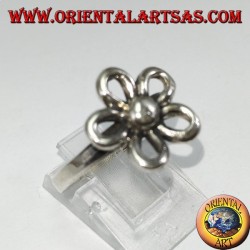 Anillo de plata con flor de naranja (símbolo auspicioso)