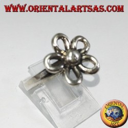 Anillo de plata con flor de naranja (símbolo auspicioso)