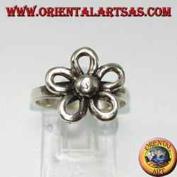 Anillo de plata con flor de naranja (símbolo auspicioso)