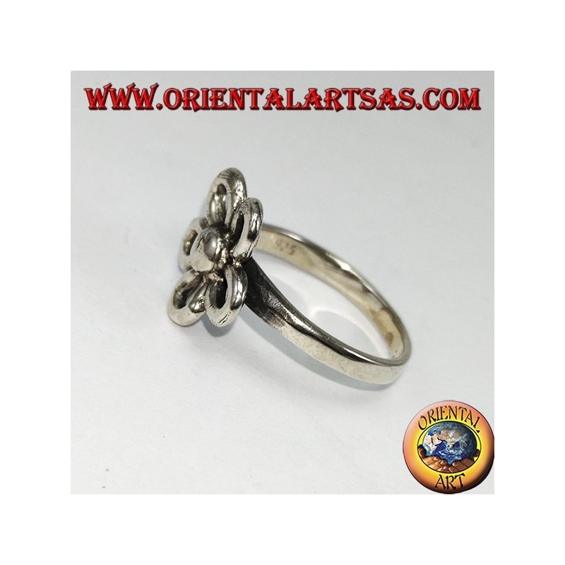 Anello in argento con fior d'arancio (simbolo di buon auspicio )