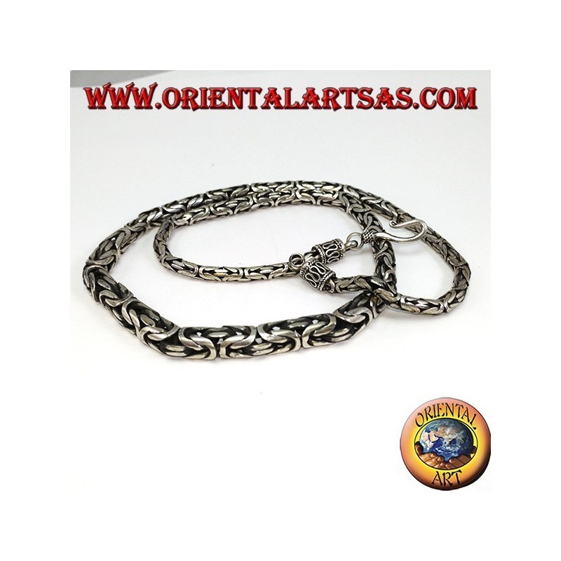 Silberkette, Borobudur 52 cm byzantinischen Mesh zu klettern