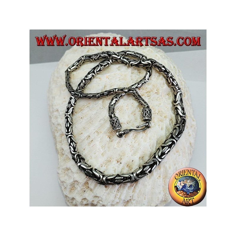 Collier en argent, borobudur à grimper 52 cm Byzantine mesh