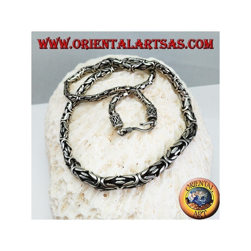 Silberkette, Borobudur 52 cm byzantinischen Mesh zu klettern