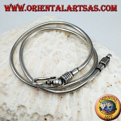 Collar en plata 925, serpiente de 45 cm con gancho desmontable