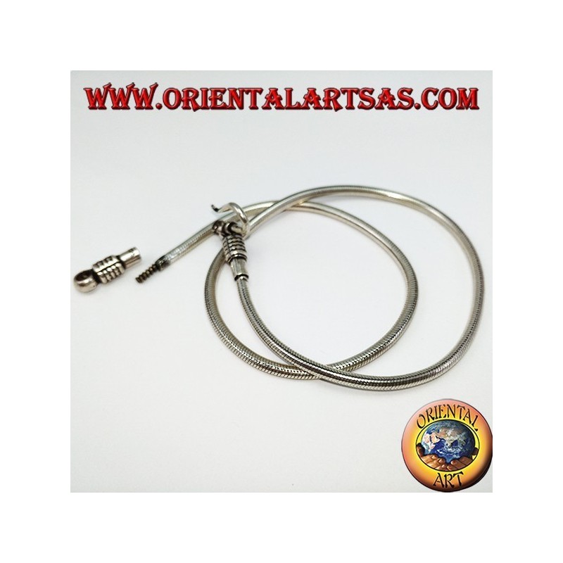 Collana in argento 925  snake da cm 45 con gancio rimovibile