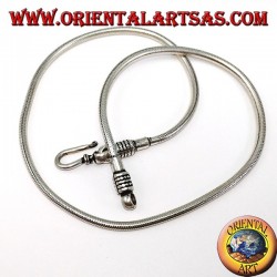 Collar en plata 925, serpiente de 45 cm con gancho desmontable