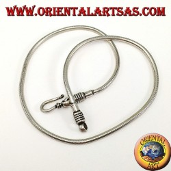 Halskette in 925 Silber, 45 cm Schlange mit abnehmbarem Haken