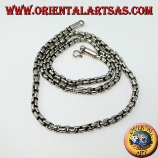 Collar en plata 925, cadena con anillos cuadrados
