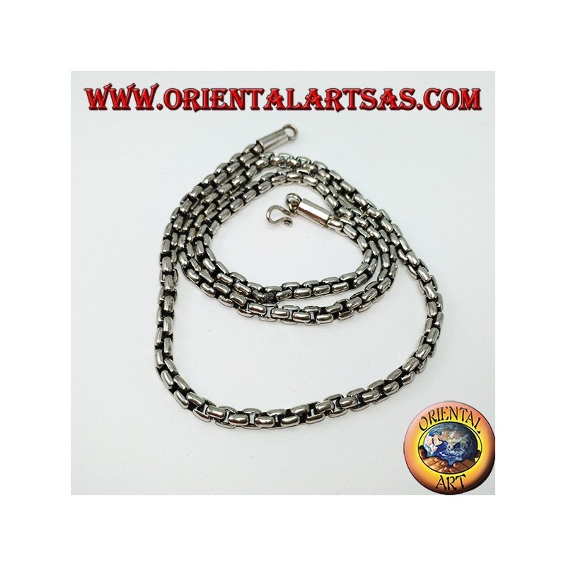 Collier en argent 925, chaîne avec des anneaux carrés