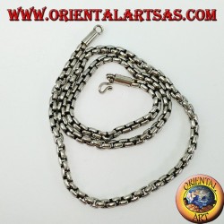 Necklace in 925 silver chain with square rings
