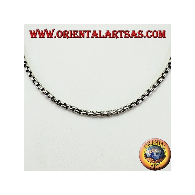 Collar en plata 925, cadena con anillos cuadrados