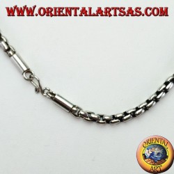 Collier en argent 925, chaîne avec des anneaux carrés