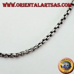 Collier en argent 925, chaîne avec des anneaux carrés