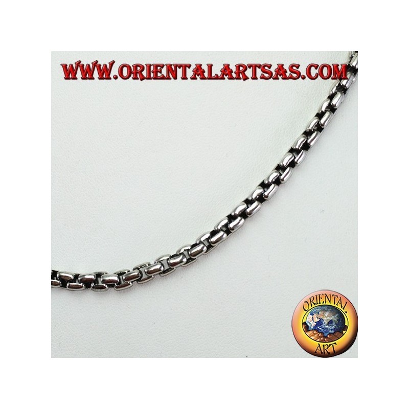 Collier en argent 925, chaîne avec des anneaux carrés