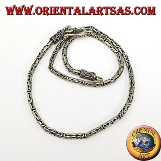 Collier en argent, serpent BOROBUDUR 40 cm Byzantine maille