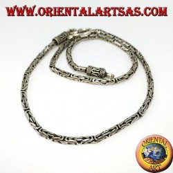 Silver necklace, snake BOROBUDUR 40 cm Byzantine mesh