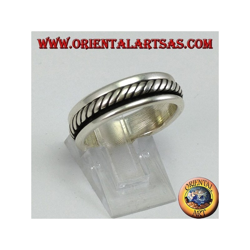 Ring mit Silberring Antistress-Wirbel, Seilmodell