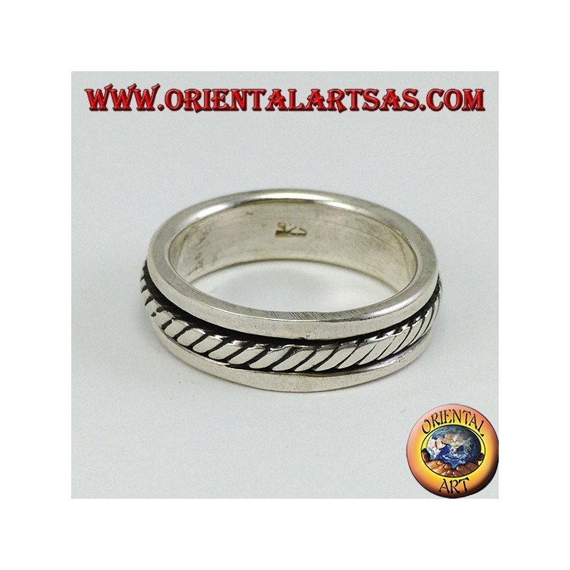 Ring mit Silberring Antistress-Wirbel, Seilmodell