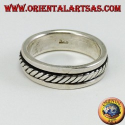 Ring mit Silberring Antistress-Wirbel, Seilmodell