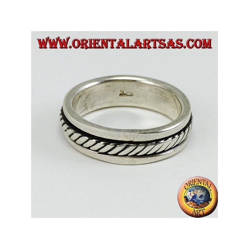 Ring mit Silberring Antistress-Wirbel, Seilmodell