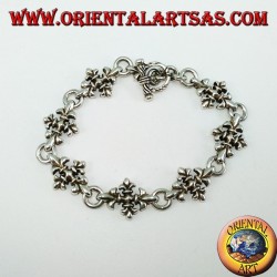 Bracelet with silver lily crosses