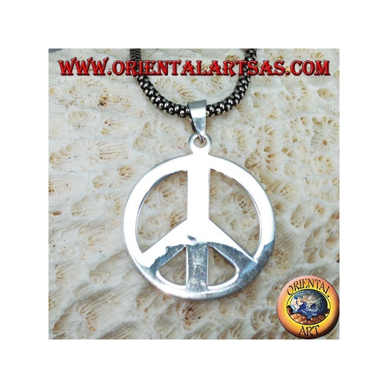 Pendentif en argent symbole de paix (moyen)