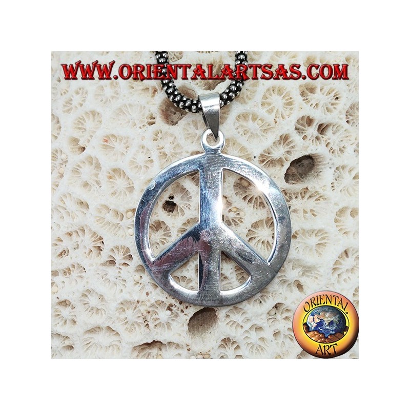 Silver pendant symbol of peace (medium)