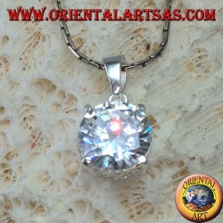 Colgante de plata con circón redondo