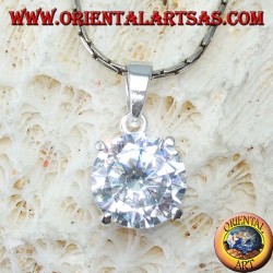 Pendentif en argent avec zircon rond