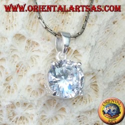 Colgante de plata con circón redondo