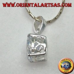 Pendentif en argent avec zircon rond
