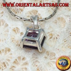 Colgante de plata con circonita cúbica púrpura amatista