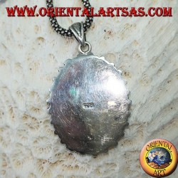Silver pendant, shield with native style corals (American Indians)