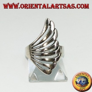 Bague en argent en forme d'éventail