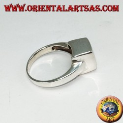 Anillo de plata en forma de cubo liso