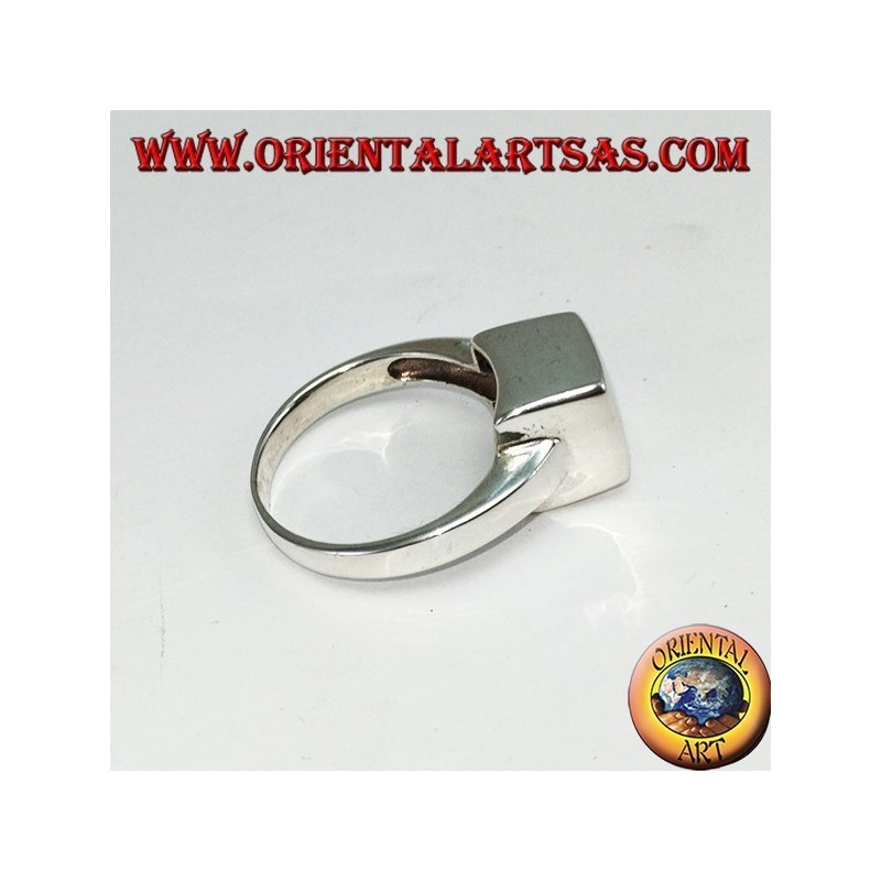 Silver ring in smooth cube