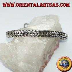 Silver bracelet, braid oval section 6 * 4 * 230 mm. of length