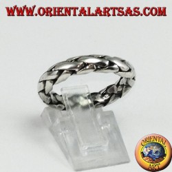 Anillo de plata tejido a mano