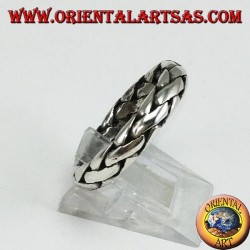 Anillo de plata tejido a mano