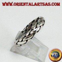 Anillo de plata tejido a mano