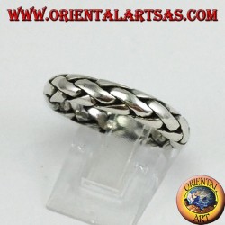 Hand-woven silver ring