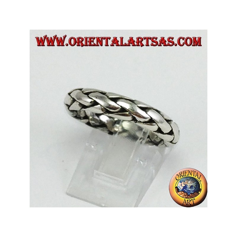 Bague en argent tissée à la main