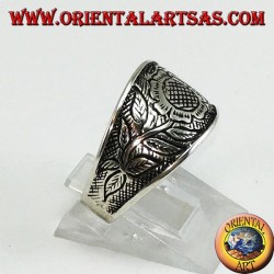 Silberringeinlage mit Sonnenblumenblumen