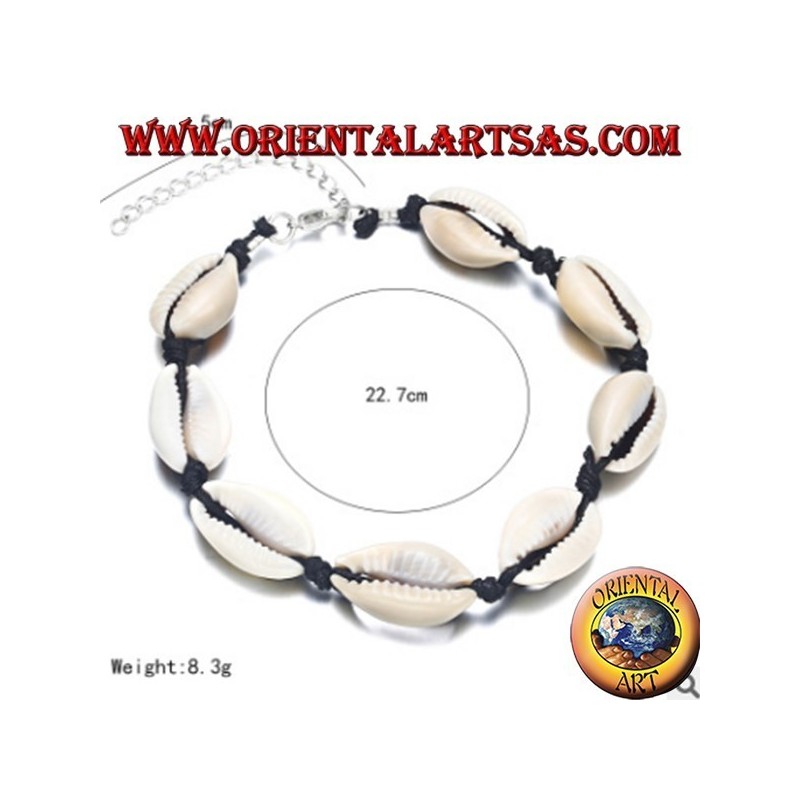 Armband - Fußkettchen aus Kaurimuschel und Karabinerverschluss (8)