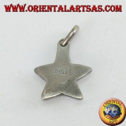 Pendentif étoile en argent avec topaze bleue ovale