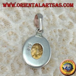 Pendentif en argent avec topaze naturelle facettée ovale