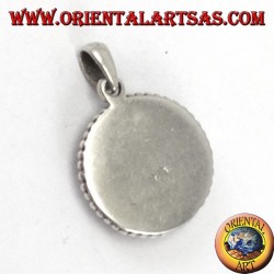 Silber Anhänger Amulett Buddha Auge in Yack Knochen geschnitzt