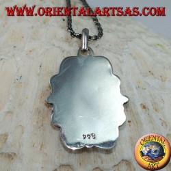 Colgante de plata con camafeo lapislázuli ovalado natural (grande)